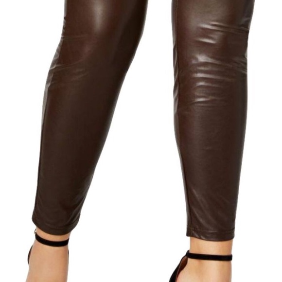 HUE PLUS Leatherette Legging brown 1X 16W 18W NWT - Picture 7 of 10